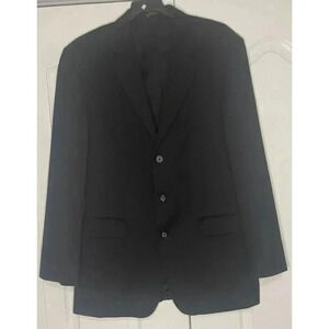 Stafford Men's Blazer Size 42L Regular Black Three Button Jacket 100% New Wool‎